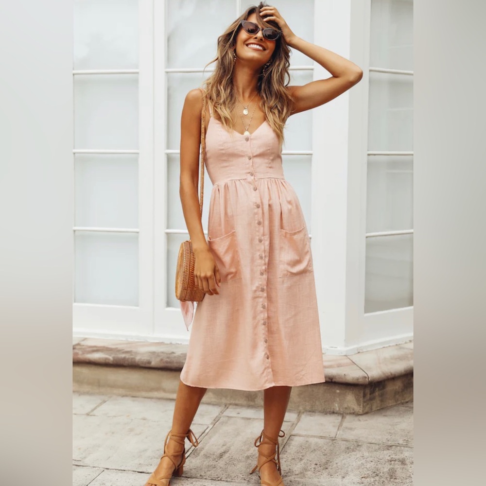 HELLO MOLLY MIDI DRESS PINK